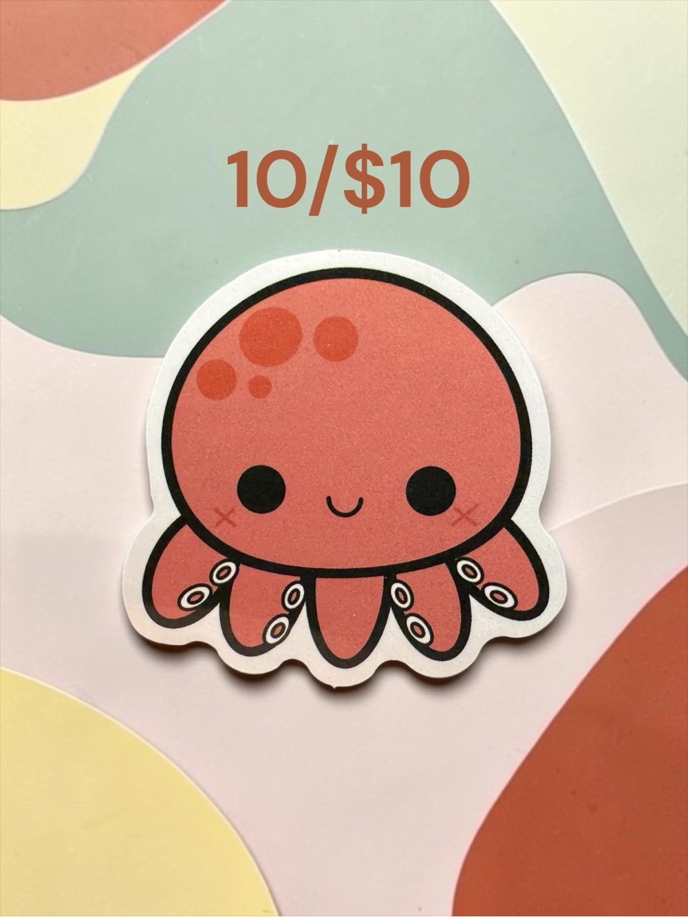 10 / $10 Cute Kawaii Octopus Sticker